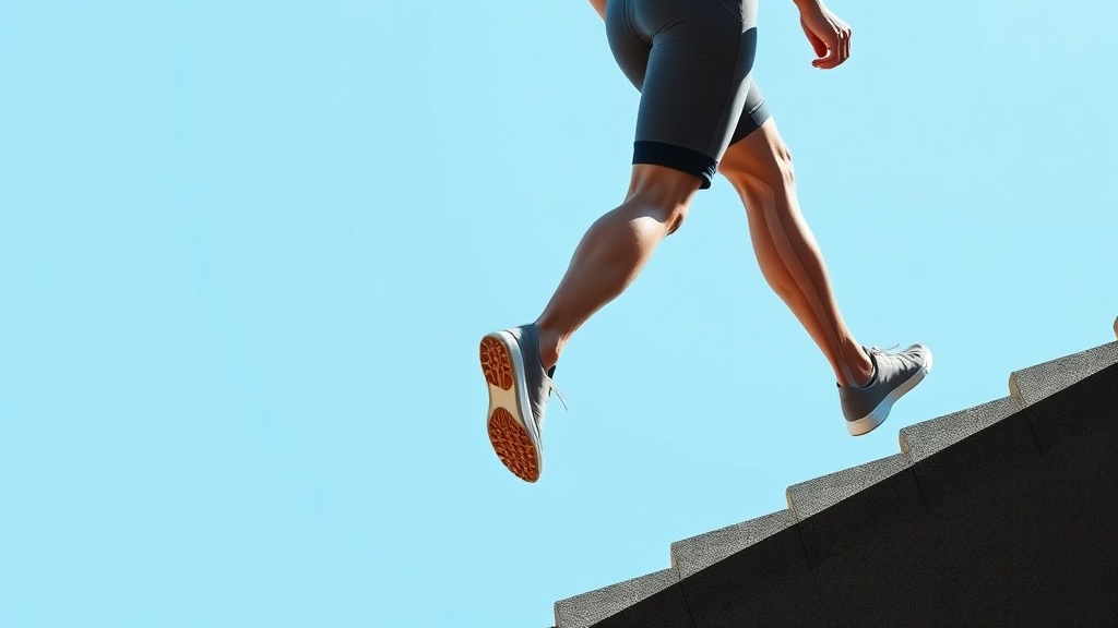 언덕이나 경사로를 올라가는 보행자의 신체 각도와 자세를 보여주는 측면 이미지